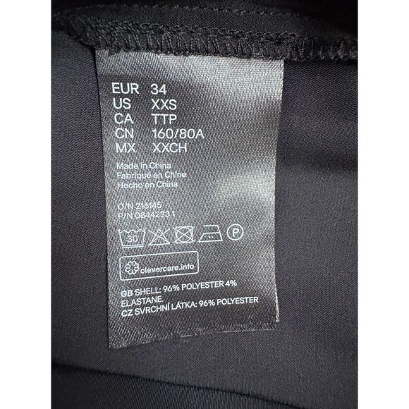 Divided NEW Satin Black Cropped Button Down Blouse Shirt Top Size XS/S Classic - Picture 7 of 9